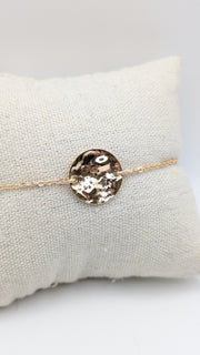 Bracelet avec pastille martelé