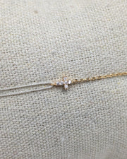 Bracelet petite croix mi chaîne mi cordon