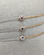 Bracelet fleur mi chaîne mi cordon