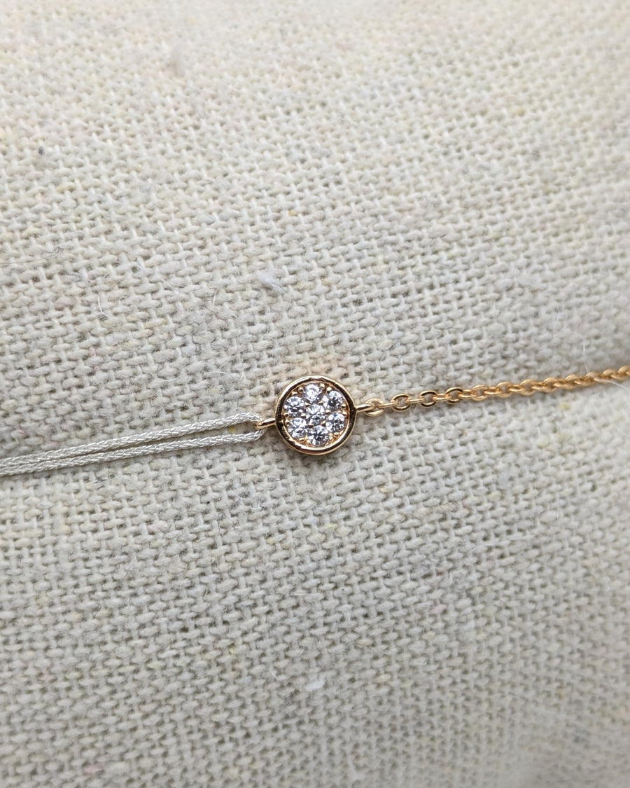 Bracelet rond mi chaîne mi cordon