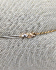 Bracelet plume mi chaîne mi cordon