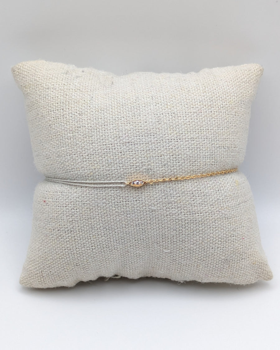 Bracelet petit œil mi chaîne mi cordon
