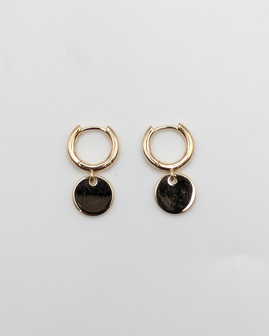 Boucles d'oreilles - Petites créoles avec pastilles