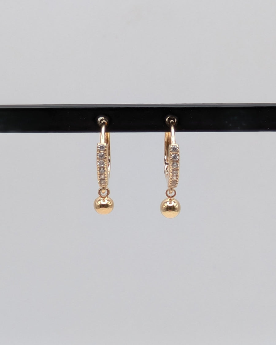 Boucles d'oreilles - Petites créoles avec strass