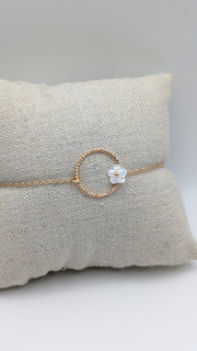 Bracelet anneau avec fleur