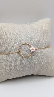 Bracelet anneau avec fleur