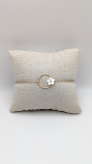 Bracelet anneau avec fleur