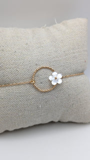 Bracelet anneau avec fleur