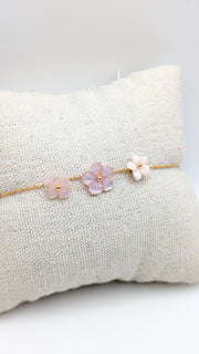 Bracelet triple fleurs en nacre