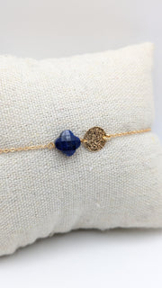 Bracelet pastille avec trèfle en pierre